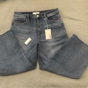 VERVET MISCHIEF OLIVIA SUPER HIGH RISE WIDE LEG MEDIUM BLUE